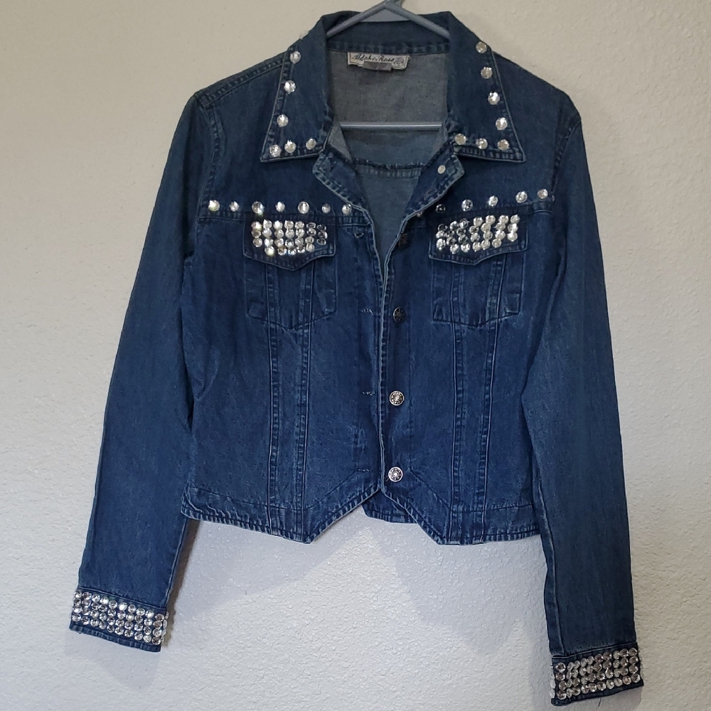 Adobe Rose Vintage Embellished Denim Jacket